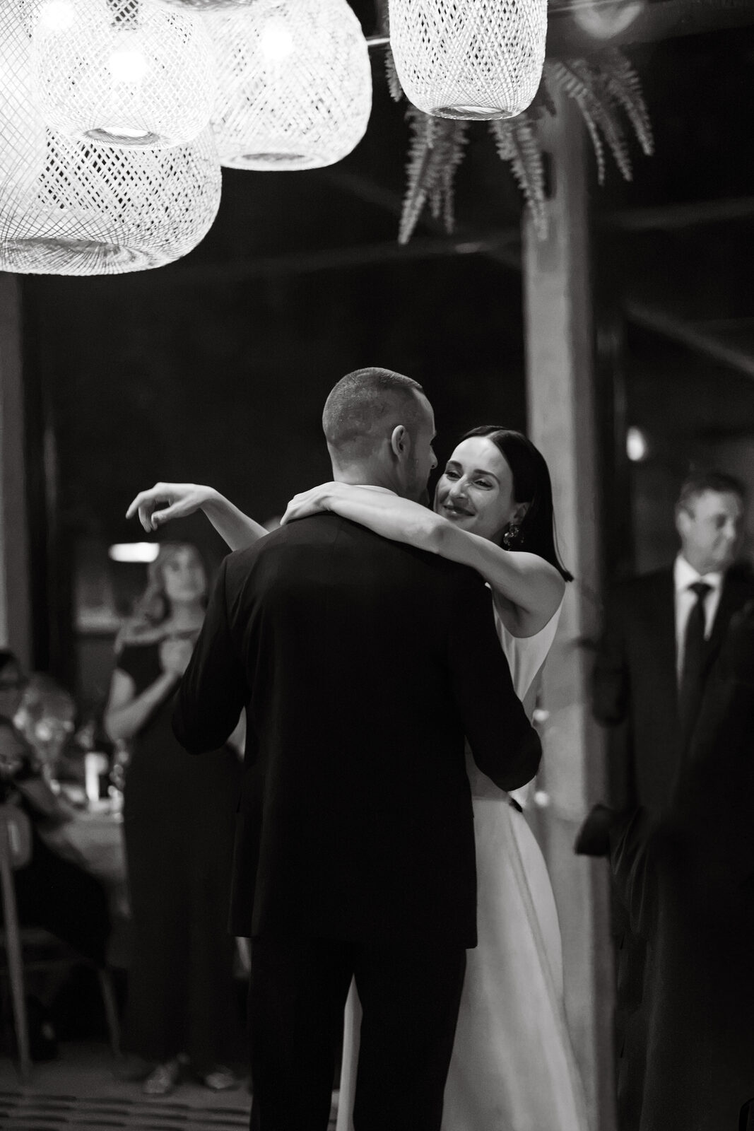 Wedding, first dance in black and white